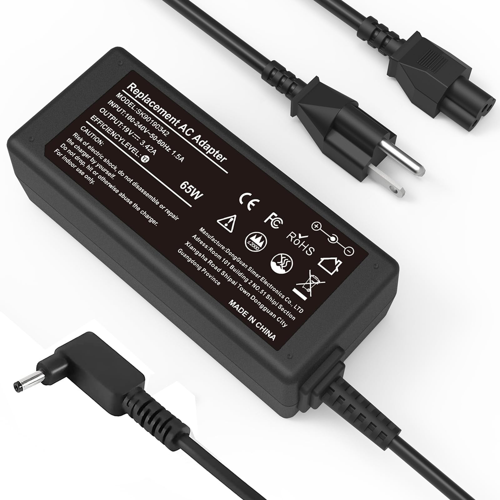 Jionr - Cargador Portátil De 65 W De Repuesto Para Acer N15q8 N15q9 N16p1