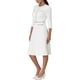 thumbnail image 4 of INSPIRE CHIC Vestido de Mujer Línea A Contraste de Color Vestido para el Trabajo con Ribete de Tweed M Blanco, 4 of 6
