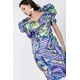 thumbnail image 1 of Vestido Ajustado con Estampado y Mangas Abullonadas, 1 of 5