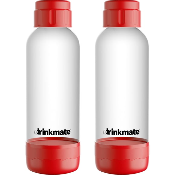 Botellas para gasificar DrinkMate de 1 L rojas, paquete de 2