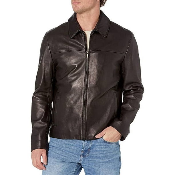 Chaqueta Cuero Cole Haan Lisa Negro Hombre