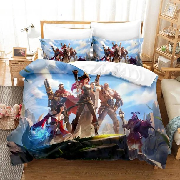 Game Anime League of Legends Bedding Set Single Double Bed Set Children's Bedroom Duvet Cover Sets Home Textiles Bed Sheets
