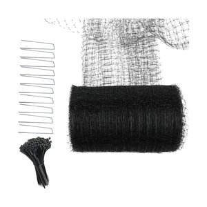 Ioensy - Malla Para Pájaros, Malla Para Plantas De Jardín, Cerca De Ciervo, Malla Para Árboles, Jardín, Verduras, Negro, 10 Uds., Clavos En U