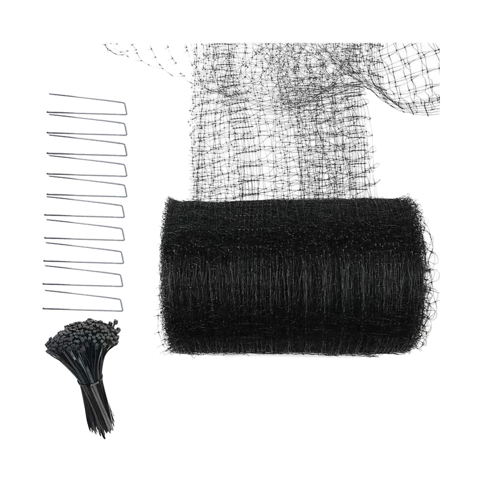 Ioensy - Malla Para Pájaros, Malla Para Plantas De Jardín, Cerca De Ciervo, Malla Para Árboles, Jardín, Verduras, Negro, 10 Uds., Clavos En U