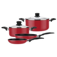 Fantuzzi - Batería De Cocina De Aluminio 6 Piezas Gourmet Rojo