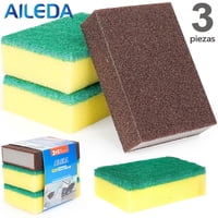 Kit Aileda 2 Esponja Lisa Multiuso + 1 Esponja Mágica Cocina