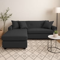 Mbc - Sofá L Intercambiable New Sevilla Tela Negro