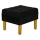 thumbnail image 4 of Sofa Retro 3c + 2 Pouf Felpa 01 Negro, 4 of 6