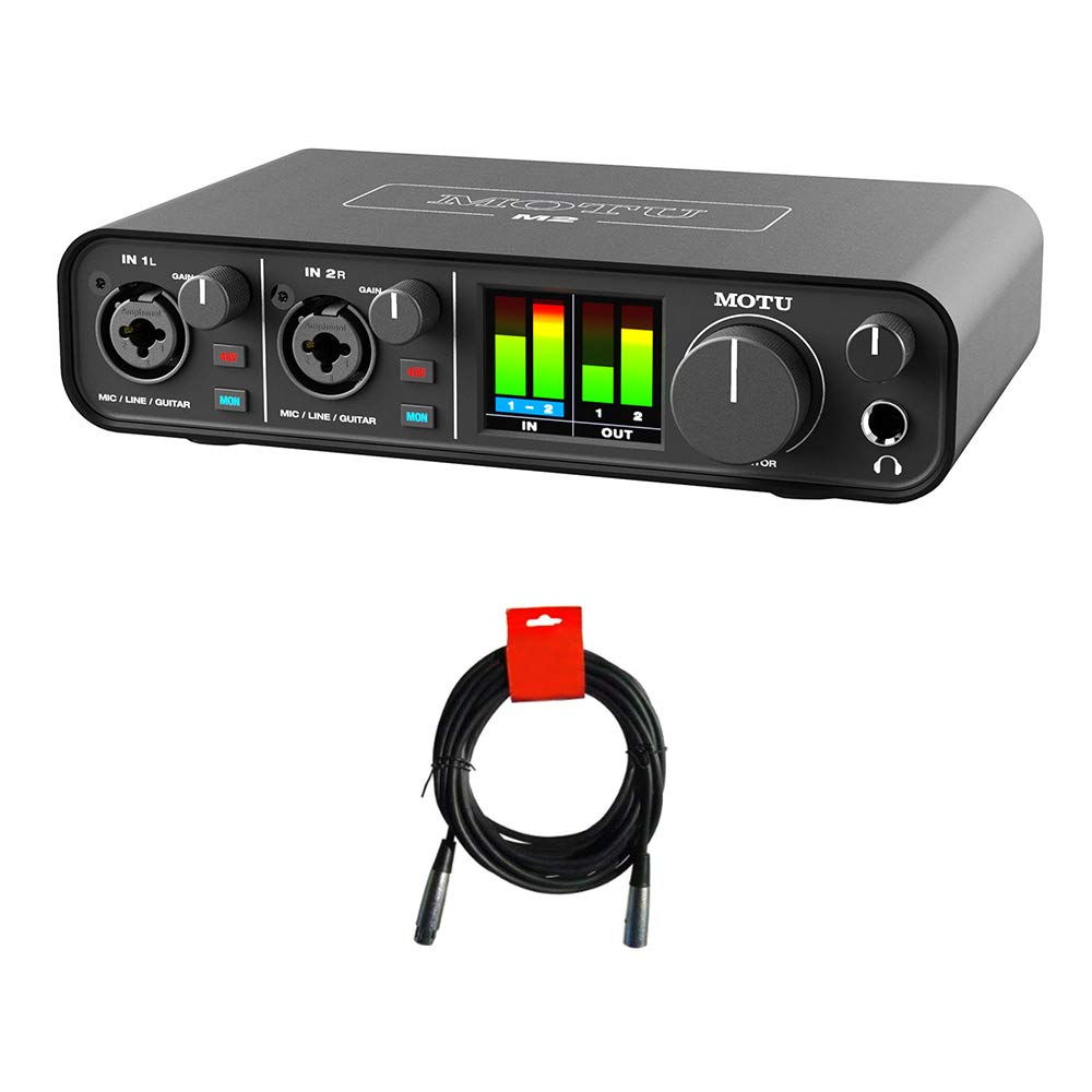 Interfaz De Audio Motu M2 2X2 Usb-C Con Paquete De Cables Xlr-Xlr