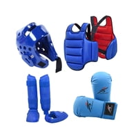Magideal - Equipo De Entrenamiento De Karate, 4 Uds., Incluido Casco De Boxeo, Equipo Protector Grueso, Protector Corporal Para Sanda Mma, Agarre, Kickboxing Azul