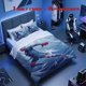 thumbnail image 1 of 3pcs Goalkeeper Illustration Themed Bedding Set | 1 Duvet Cover + 2 Pillowcases Polyester, 1 of 5
