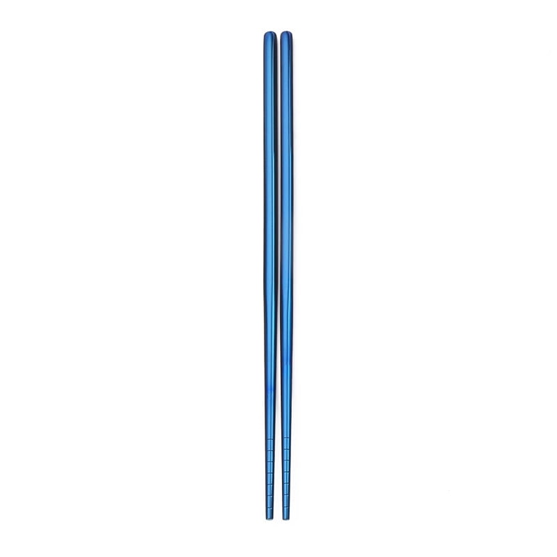 Xmhytop 2 Pares De Palillos Reutilizables De Acero Inoxidable, Palillos Chinos Japoneses, Antiadherente, Aptos Para Lavavajillas, 23 Cm, El Estilo B, Azul