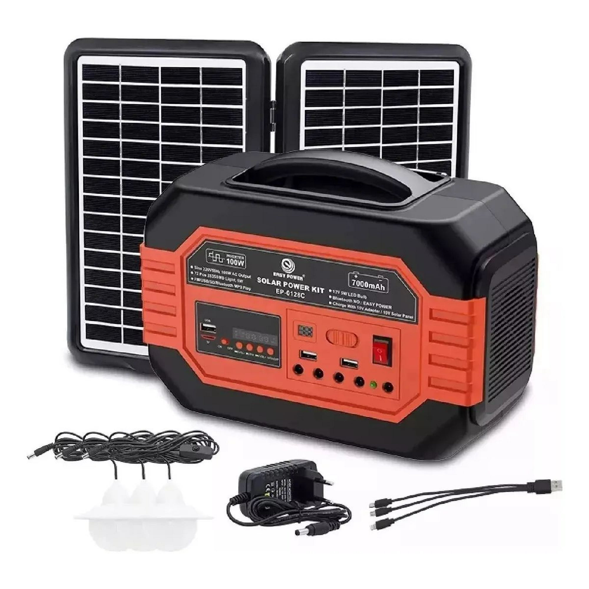 Shop E-home - Kit Solar Camping Linterna Solar Panel Solar Usb Negro