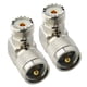 thumbnail image 4 of Conector UHF macho a UHF hembra SO239, conector PL259 en ángulo recto, conector PL259, conector UHF en ángulo, conector de cable coaxial en forma de L, adaptador de antena UHF de 90 grados, paquete de, 4 of 5