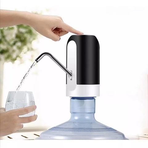 Genérico - Dispensador Automático Bidón 20 Litros Bomba Recargable Usb Negro Con Blanco
