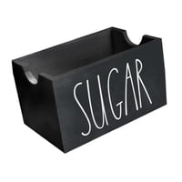 Bothyi - Expositor De Sobres De Azúcar De Madera, Contenedor Para Despensa, Escritorio Del Hogar, Color Negro