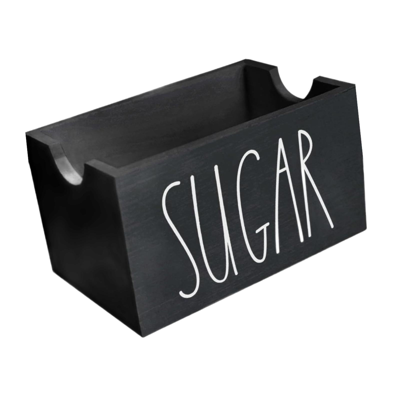 Bothyi - Expositor De Sobres De Azúcar De Madera, Contenedor Para Despensa, Escritorio Del Hogar, Color Negro