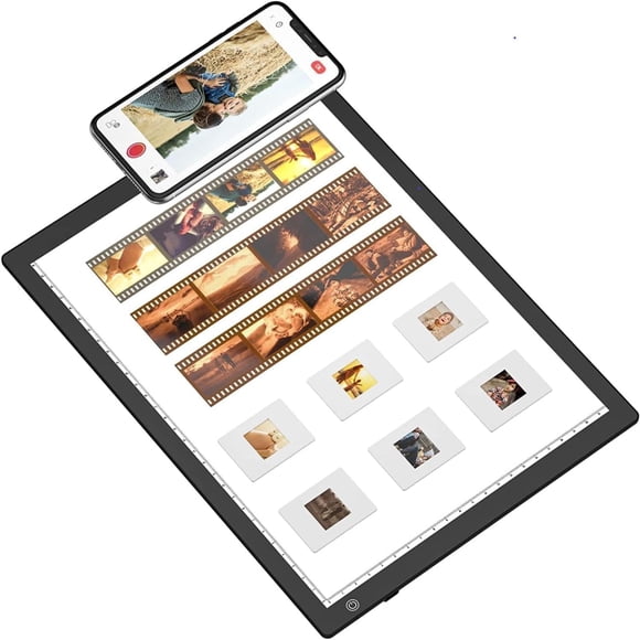 Caja de Luz para Visualizador de Diapositivas, Escáner de Luz USB Ultra Delgado A4 para Escaneo de Diapositivas y Negativos de Película, Regalo de Navidad, Dibujo de Tatuajes, Bocetos Artísticos
