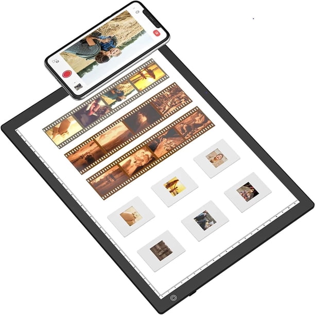 Caja de Luz para Visualizador de Diapositivas, Escáner de Luz USB Ultra Delgado A4 para Escaneo de Diapositivas y Negativos de Película, Regalo de Navidad, Dibujo de Tatuajes, Bocetos Artísticos