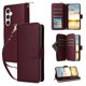 thumbnail image 1 of Funda Cartera con Cremallera y Correa para Samsung Galaxy S23 FE Soporte y Tarjetero Rojo, 1 of 6