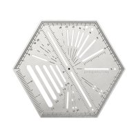 Magideal - Regla Hexagonal Medición De Dibujo Patchwork Multifuncional Acero Inoxidable Plantillas Útiles En Forma De Hexágono Para El Hogar Regla Para Acolchar