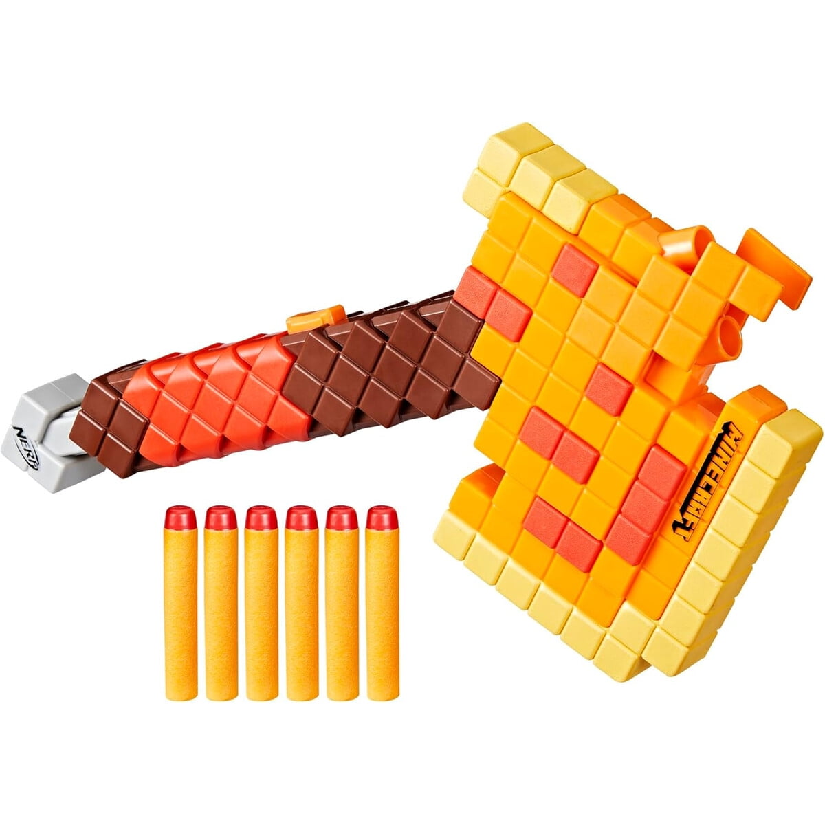 Hacha Lanzadardos Nerf Minecraft Firebrand Con 6 Dardos