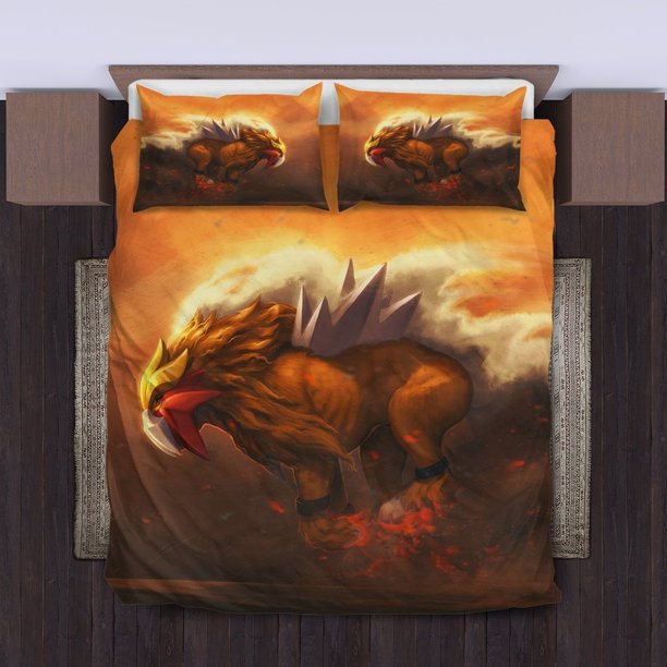 Entei Bedding Set Duvet Cover Set 3-Piece Bedding Set (1 Duvet Cover + 2 Pillow Shams)