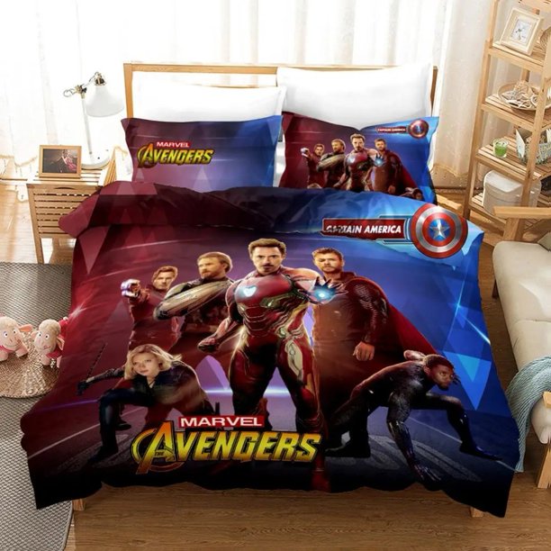 Avengers Bedding Set Anime Marvels Hero Hulk Duvet Cover Set For Kids Boys Girls Adults Bedroom Decoration and Pillowcase Bed Sheets