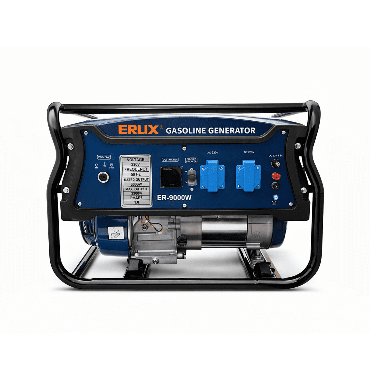 Generador Erux 7.5hp 3000w Profesional – Alto Rendimiento, Máxima Potencia 3500w / Sin Ruedas - Azul