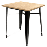 Moboi - Mesa Comedor Tolix Madera 70X70X75Cm