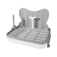 Magideal - Inodoro Para Perros, Inodoro Para Cachorros, Antipuerta, Portátil, Para Mantener Limpio, Orinal, Entrenador, Esquina Para Perros Pequeños, Medianos Y Gris