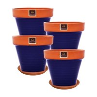 Mestiza - Set De 4 Maceta Kony 19Cm Terra Cobalto Y Sus Platos