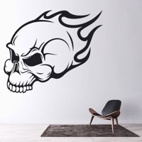 Rienda Libre Graphics - Decomural Flaming Skull Halloween Ws-18631