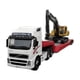 thumbnail image 1 of Camión Volvo FH12 cama baja con excavadora 1:87 crema, 1 of 3
