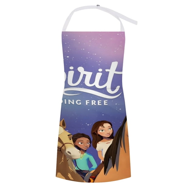 Spirit: Corre Libre delantal temático para cocinar, esencial para el hogar, delantal de barbacoa/bufanda de cocina con bolsillos para hombres y mujeres, regalo para el hogar