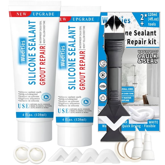 Sellador de silicona Caulk & Seal Wadities White 240 ml (2 x 120 ml)