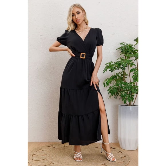 Maxi Vestido Largo Primavera Mujer Casual Eventos Cinturon 3333