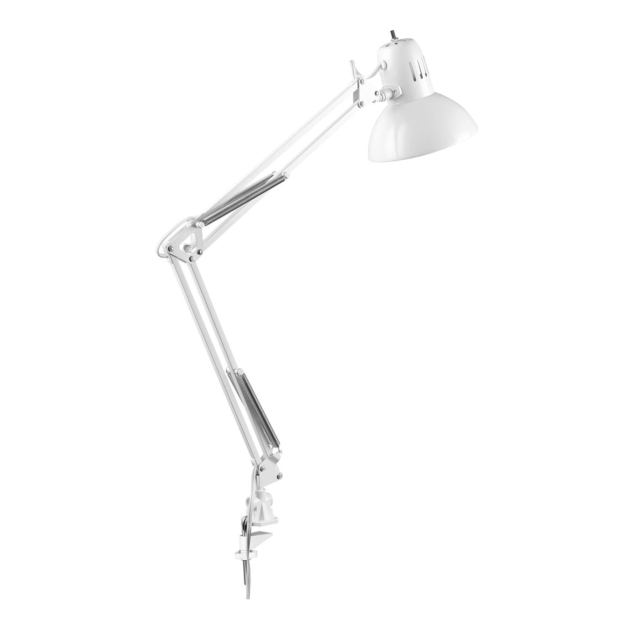 Lámpara De Escritorio Globe Electric 52847 Con Brazo Oscilante, Color Blanco
