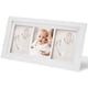 thumbnail image 1 of Marco de madera para huellas de bebé, arcilla blanca no tóxica, ideal como recuerdo de baby shower o registro de nacimiento., 1 of 5