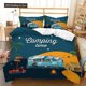 thumbnail image 1 of v1101 Bed Sheets Camper Time Print Bedding Set Camping Car Duvet Cover Travel Theme Cartoon Camping Comforter Cover Full King For Teens Adult 3-Piece Bedding Set (1 Duvet Cover + 2 Pillow Shams) Bed S, 1 of 5
