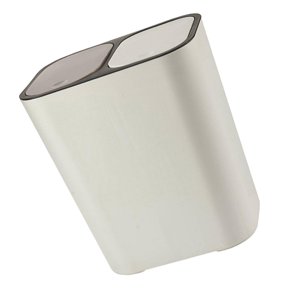 Bothyi - Cubo De Basura Doble Húmedo Y Seco De 15 Litros Papelera De Reciclaje Para Cocina Blanco
