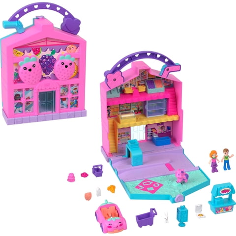 Set De Juego Polly Pocket Pollyville Fresh Market Con 2 Muñecas