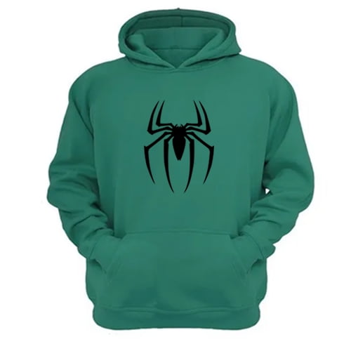 Polerón Canguro Hombre Arácnido Verde Aguamarina Talla Xs Unisex