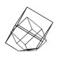thumbnail image 4 of 2 Unids Metal Abstracto Figurilla Geométrica Casa Estatuas Adornos Negro, 4 of 5