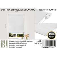 Tecnocasa - Cortina Roller Blackout 60X200Cm Blanco-1024