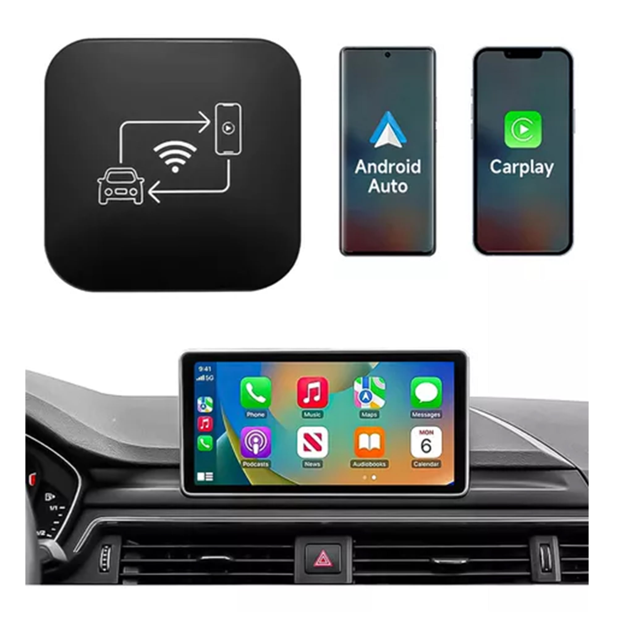 Adaptador Android Auto Inalámbrico Carp Wireless Universal