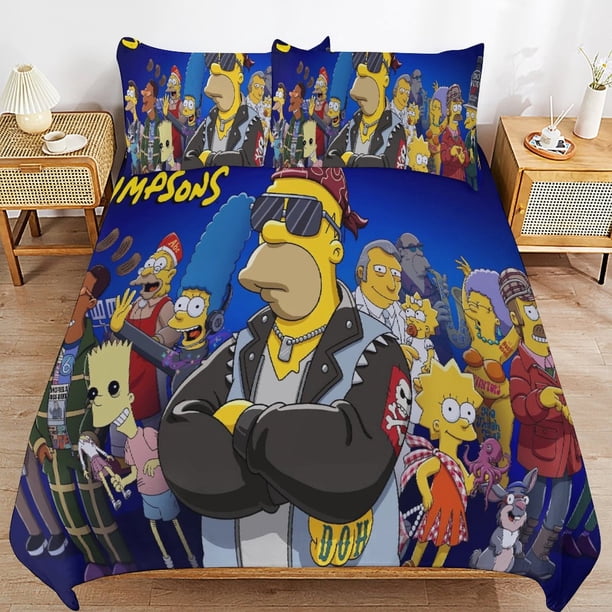 Simpson-s Simp-sons Simpson-s Simp-sons Bedding Set Sheet Set for Kids Adults,All Season Lightweight