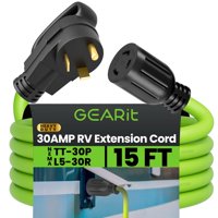 Cable De Extensión Para Vehículos Recreativos Gearit 30 A, 125, 250 V, 10/3 Awg, 15 Pies