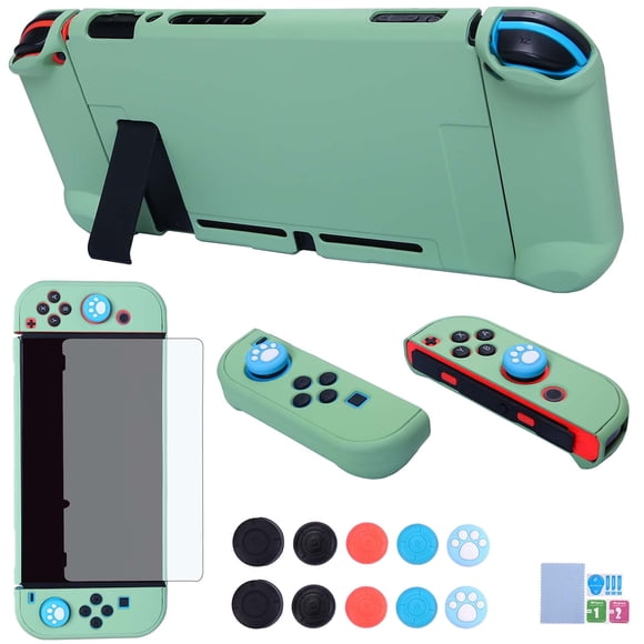 Funda Switch COMCOOL 3 en 1 Verde Té con Protector de Pantalla