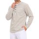thumbnail image 5 of INSPIRE CHIC Camisas Henley a Rayas para Hombre de Regreso a Clases de Manga Larga con Botones Camisetas Casuales XL Beige, 5 of 6